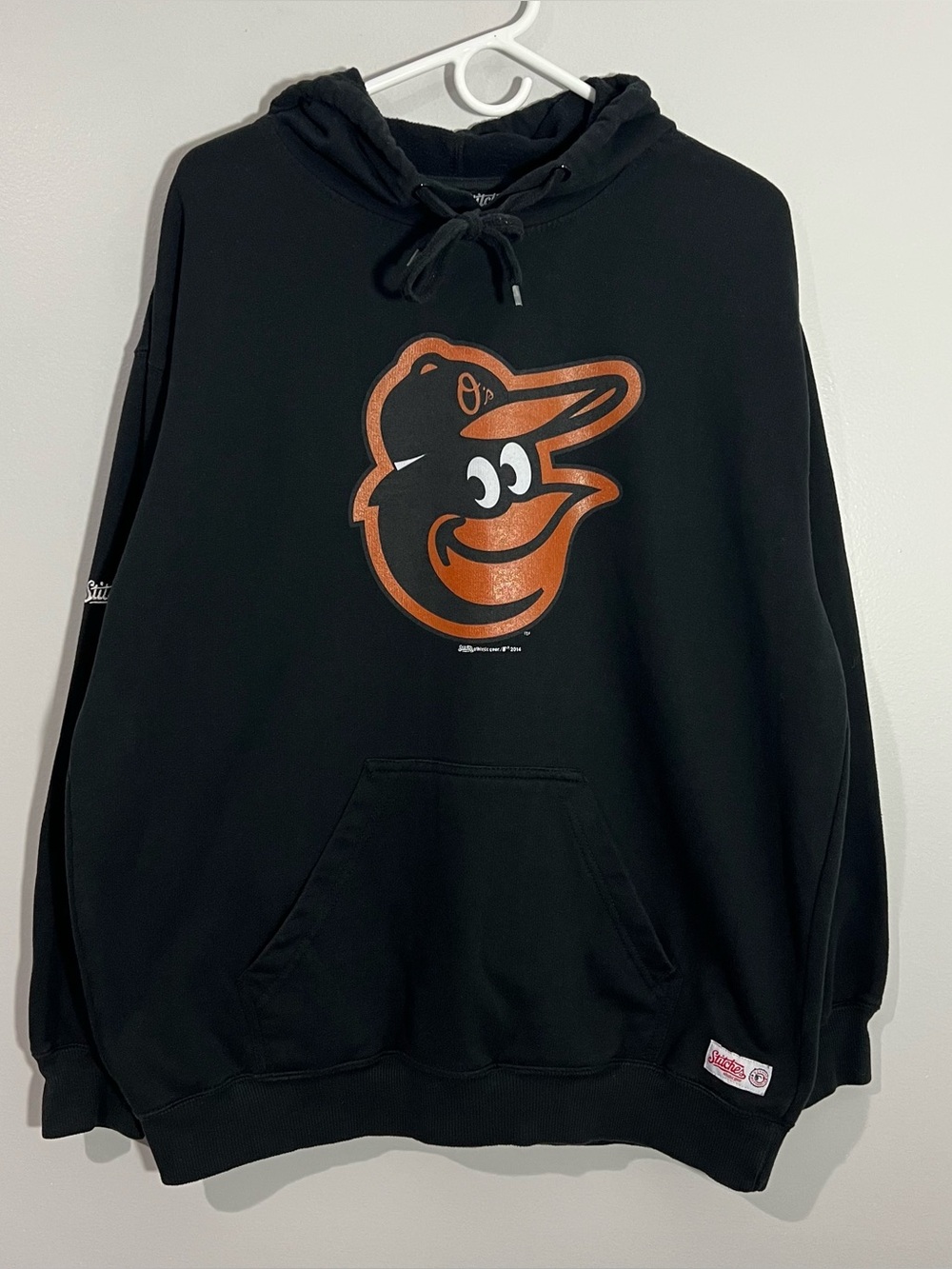 Stitches MLB Baltimore Orioles Baseball Black Orange Sweatshirt Hoodie Mens XL